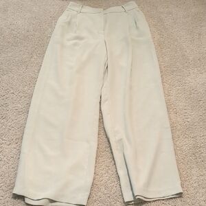 Elegant Cream Wide-Leg Women's Pants